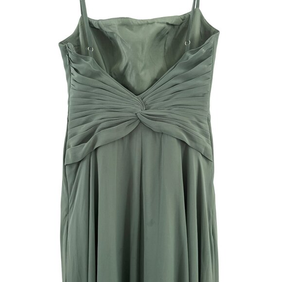 Barbie Azazie A-Line Chiffon Bridesmaid Dress Eucalyptus With Spaghetti Straps - Picture 5 of 9